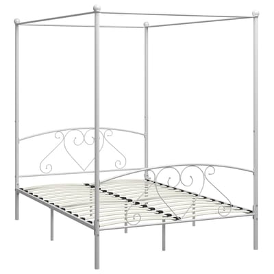 vidaXL - Hemelbedframe - metaal - wit - 160x200 - cm