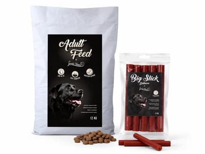 Luna's Choice Adult Feed 12 kg met extra Luna's Choice Big Stick 5 stuks Zalm