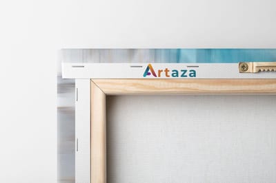Artaza Canvas Schilderij Drieluik Abstracte Kunst - Blauwe Grijze Marmer - 120x60 - Foto Op Canvas - Canvas Print