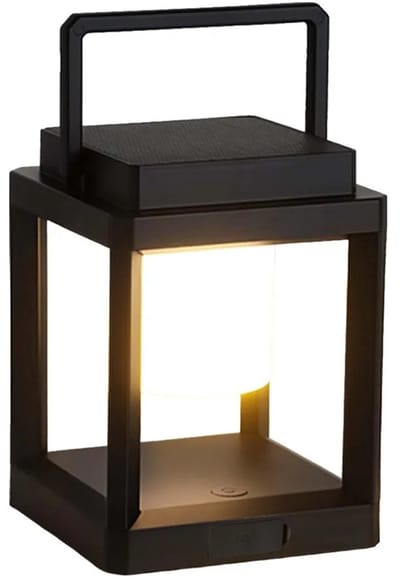 LISM-Buitenlamp, LED-nachtlampje, op zonne-energie werkende buitenlamp, waterdicht, draadloos, oplaadbaar, ideaal om te lezen, te decoreren en te kamperen - Zwart