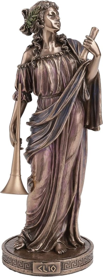 Veronese Design Beeld/figuur - Clio Griekse Muze van de Geschiedenis - (hxbxd) ca. 23cm x 9cm x 8cm