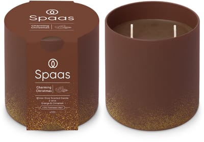 Spaas WinterGlow Geurkaars 2-wiek - Charming Christmas - Bordeaux - circa 55u - Ø10cm - 2 kaarsen