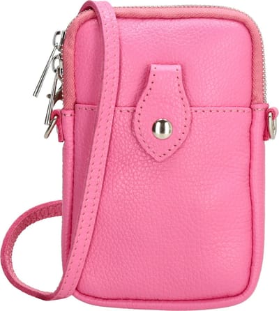 Charm London Elisa Crossbody Telefoontasje Premium Leatherlook - Leren Dames Tas - Roze