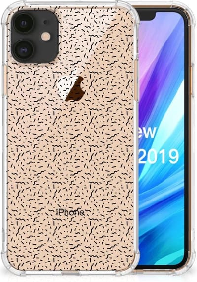 Apple iPhone 11 Doorzichtige Silicone Hoesje Stripes Dots