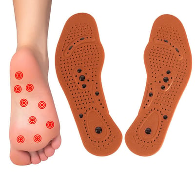 Afslankzolen I Magnetische Inlegzooltjes I Acupressuur Zolen I Massage Zolen I Gewichtsverlies Zolen I Voor Man En Vrouw I Donkerbruin I 40 - 45