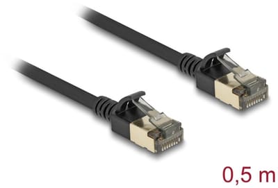 Delock RJ45 Network Cable Cat.8.1 F/FTP Slim Pro 0.5 m black