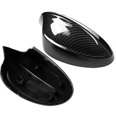 Kit Gauche Droite Protection Coque Rétroviseur Latéral Style Fibre de Carbone Couvercle Arrière Convient pour E90 05 07 black