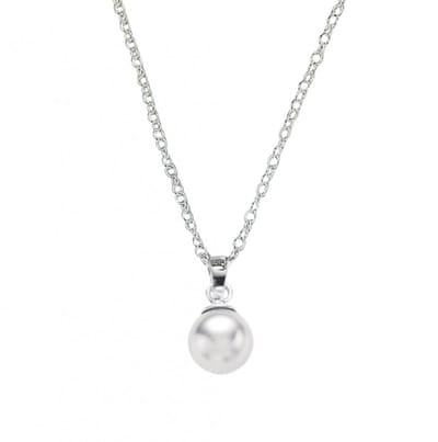 Parel ketting- zilver-45 cm synthetische - Charme Bijoux
