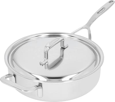 Demeyere 5-Plus Hapjespan Met Deksel 24 cm - Roestvrijstalen Sauteerpan 2,8 L - Geschikt Voor Alle Warmtebronnen Inclusief Inductie - Duurzaam - Volledig PFAS- PFOA- en PTFE-vrij