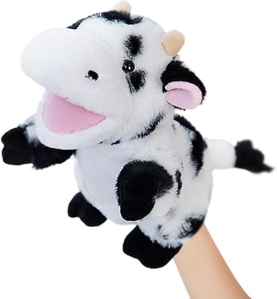 Handpop Konijn - Pluche Speelgoed - Educatief Spel - Zacht Materiaal - 25 cm
