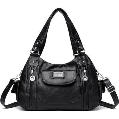 Retro Zacht Leer Motorfiets Tas Nieuwe Europese en Amerikaanse Trendy Schoudertas black