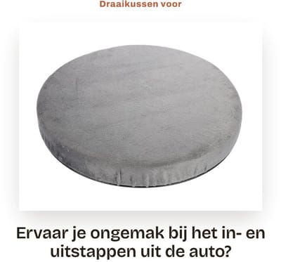 Dailygoods- Draaikussen orthopedisch - Draaizitkussen - Zitkussen auto - Antislip - 360 graden rotatie - Belastbaar tot 70 kg