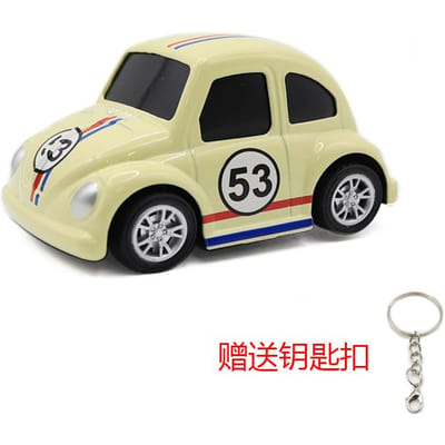 Dessin Animé Mignon Taxi Voiture en Alliage Jouet Porte-clés Créatif Pendentif Sac à Dos Étudiant Petit Cadeau pour Couple beige