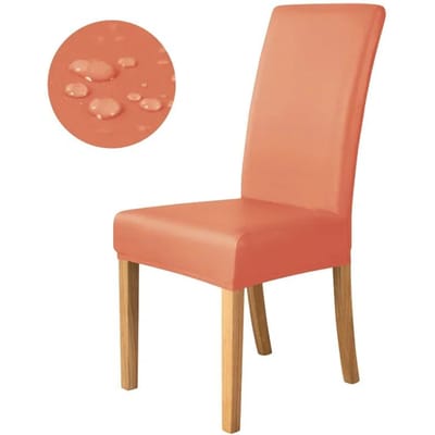 1 stuks PU Lederen Stoelhoes Waterdicht Oliebestendig Eetkamerstoelhoes Stretch Effen Kleur Zitkussenhoes voor Woonkamer Keuken Thuis 1 Piece Chair Cover
