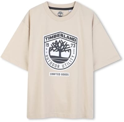 Timberland T60791 T-shirt Met Korte Mouwen Beige 6 Years Jongen
