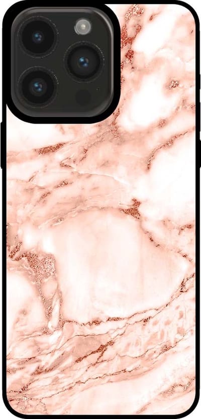 Smartphonica Telefoonhoesje voor iPhone 14 Pro Max marmer look - backcover marmer hoesje - Wit Rosé Goud geschikt voor iPhone 14 Pro Max