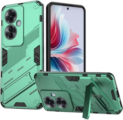 Geschikt voor Oppo Reno 11 F 5G - Militaire kwaliteit - TPU siliconen - Back Cover Hoesje - Groen