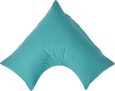 Homescapes Percale Katoen V-Kussensloop - Zeegroen - 100% Egyptisch Katoen - 200TC - 38 x 76 cm