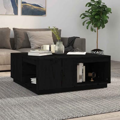 vidaXL - Salontafel - 100x101x40,5 - cm - massief - grenenhout - zwart