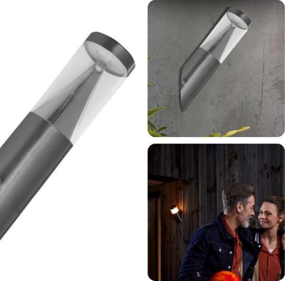 Cheqo® LED Wandlamp Schuin - Buitenlamp - Tuinlamp - Multifunctioneel - 3w - 30.5cm Lang - ø7.6cm - 220-240v - Zonder Adapter