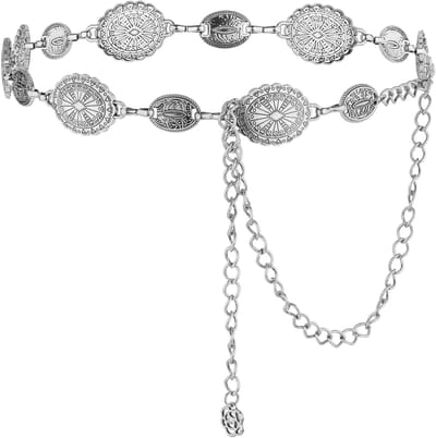 Verstelbare Kettingriem voor Dames met Concho - Western Cowgirl Tailleband voor Vintage Jurk en Concertoutfit
