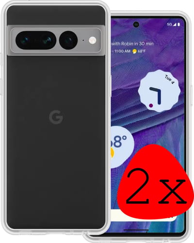 Hoesje 2 Stuks - Geschikt voor Google Pixel 7 Pro - Sterk & Shockproof - Case Siliconen - Back Cover - Telefoon Hoes - Transparant