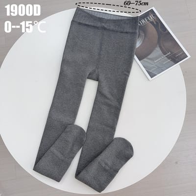 Collants en tricot gris pour femme Automne Hiver Élastique Gris foncé Bas Y2K Féminin Plus Épais Chaleur Coton Streetwear Collants One Size gray