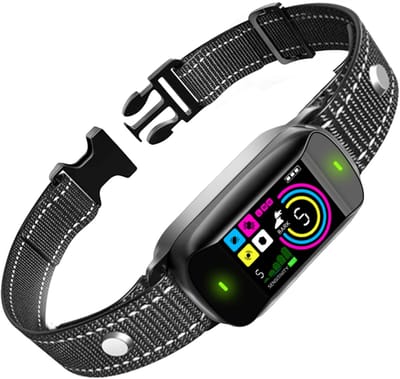 Gloovon - Anti Blafband PRO - Anti Blaf Apparaat - Blafband Voor Honden - Trainingsband - Zonder Schok - Magnetisch Oplaadbaar - Trainingshalsband voor Honden - Zwart