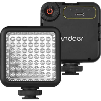 Andoer IR49S Mini IR-nachtzichtlamp Infraroodfotografielicht voor videocamera-camcorder zwart