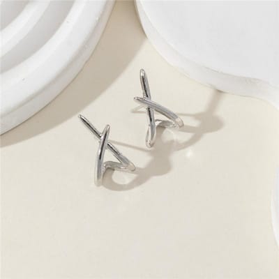 Dames Trendy Gouden Kruis Stud Oorbellen Voor Dames Delicaat Eenvoudig Minimalistisch Oorbellen Mode Sieraden Cadeaus white