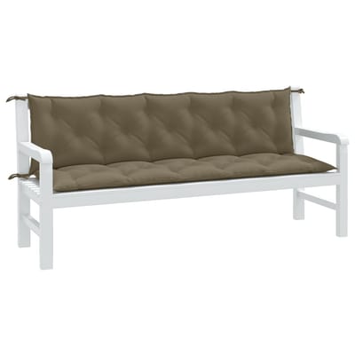 vidaXL - Tuinbankkussens - 2 - st - 180x50x7 - cm - stof - gemêleerd - taupe