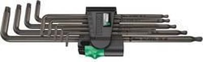 Wera 967/9 TX XL 1 Binnen-Torx Haakse schroevendraaierset T 8, T 9, T 10, T 15, T 20, T 25, T 27, T 30, T 40 9-delig