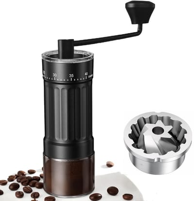 Ynkkvre-Handmatige Koffiemolen – 40 Verstelbare Maalstanden – Keramisch Maalwerk – Compact en Draagbaar – 25 g Bonencapaciteit