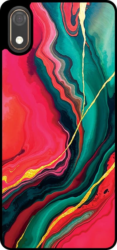 Smartphonica Telefoonhoesje Geschikt voor Huawei Y5 (2019) met Rood Groen Marmer Opdruk - TPU Backcover Case Red Green Marble Design geschikt voor Huawei Y5 (2019)