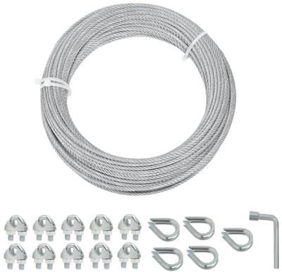 Gegalvaniseerde Staalkabel 1/8" - Duurzame 7x7 Vliegtuig Kabel voor Tuin en Schuur