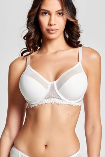 Purple-Daisy Gaspara Dames Lingerie Tulle Plunge beugel BH (160-024-1W) - Maat 85D - IVOOR