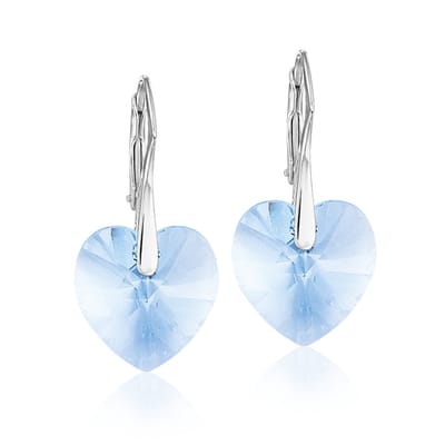 Montebello Oorbellen Noor HZ54 - Swarovski Hart - 925 Zilver Gerhod. - Ø14mm - 30mm