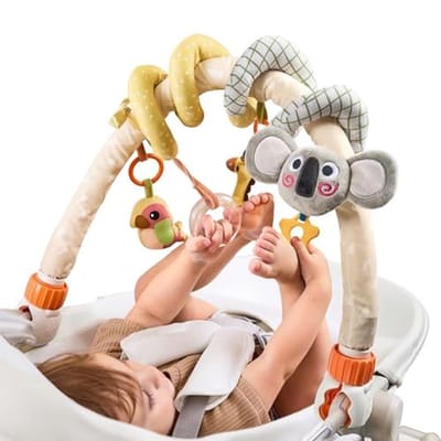 2-in-1 babywagen speelboog, sensorisch speelgoed voor pasgeborenen 0-12 maanden, verstelbaar