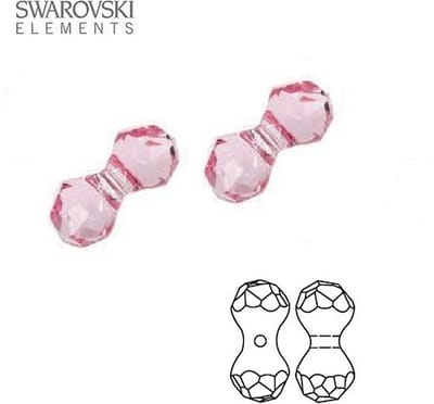 Swarovski Elements, Modular kralen (5150), 11x6mm, light rose, 6 stuks