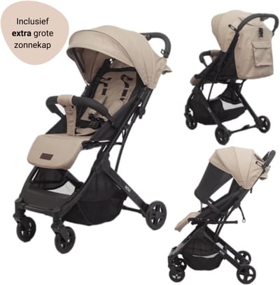 Novi Baby® Travel Go Premium Solid Sand Buggy - Geschikt vanaf circa. 6 maanden tot 22 kg - verstelbare rugleuning - Verstelbare voetensteun - Zitting ombouwbaar naar zomerzitje