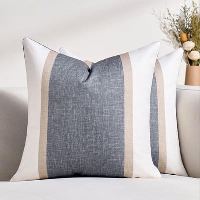 Kussenhoezen, 50 x 50 cm, geometrisch, modern, beige, grijs, patchwork, decoratief kussen, katoen en linnen, vierkant, zacht en comfortabel, kussensloop decoratie voor woonkamer, bank, slaapkamer