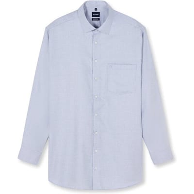 OLYMP Luxor comfort fit Big overhemd - structuur - royal blauw - Strijkvrij - Boordmaat: 50 (EU maat: 4XL)