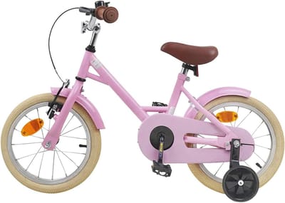 Kinderfiets - Jongensfiets Meisjesfiets - Buitenrijden - Klassiek ontwerp - 16 inch - Lichtroze
