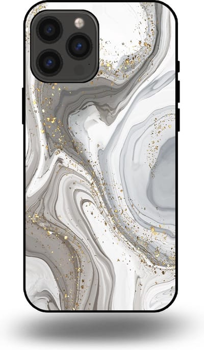 Smartphonica Telefoonhoesje geschikt voor iPhone 13 Pro Max met marmer opdruk - TPU backcover case marble design - Zilver geschikt voor iPhone 13 Pro Max