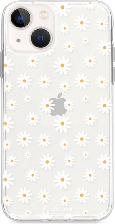 Fooncase Hoesje Geschikt voor iPhone 14 Plus - Shockproof Case - Back Cover / Soft Case - Madeliefjes