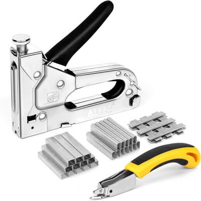 Hand Tacker Set - Nietpistool Tacker - Reparatie en Decoratie - 3-in-1 Verstelbaar - Inclusief 2100 Nietjes - Zilverkleurig
