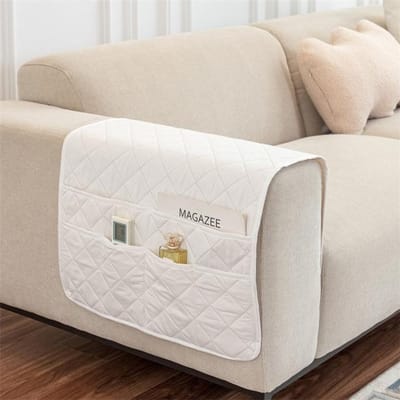 1 st. Effen Kleur Bank Armleuning Hoezen Verwijderbare Stretch Meubel Arm Bank Beschermer Opbergtas Stoelhoes Voor Woonkamer Thuis 1PC 50x90 cm beige