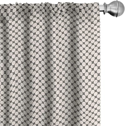 ABAKUHAUS Abstracte Gordijnen – 2-delig 75×175 cm – Mesh-Design – Champagne/Koksgrauw