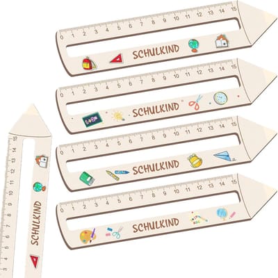 Houten Leeslinialen Set - Gepersonaliseerde Hulpmiddelen - Kinderen Helpen Lezen - Milieuvriendelijk Duurzaam Hout - 15 cm Lengte - Natuurlijk Hout