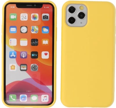 iPhone 11 Pro Hoesje - 2.0mm Dikke Fashion Telefoonhoesje Backcover - Siliconen Hoesje - Geel